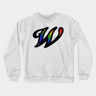 Rainbow Cursive Letter W Crewneck Sweatshirt